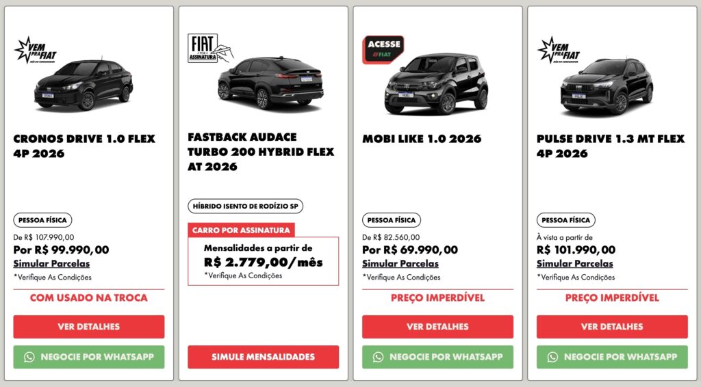 Ofertas Fiat março 2026 — Toro Ranch e Strada Ultra com bônus CNPJ