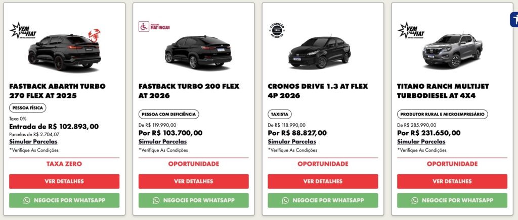 Ofertas Fiat março 2026 — Toro Ranch e Strada Ultra com bônus CNPJ