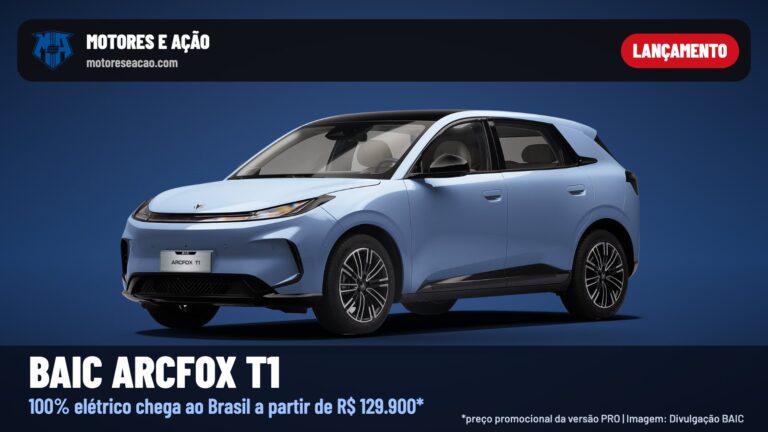 BAIC ARCFOX T1 chega ao Brasil por R$ 129.900: versões, autonomia e o que traz de série